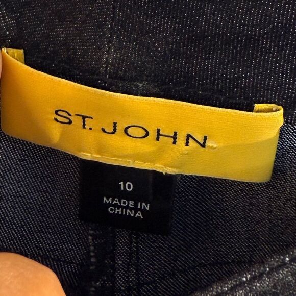 St. John Black Denim Jeans Sz 10 - Picture 4 of 7